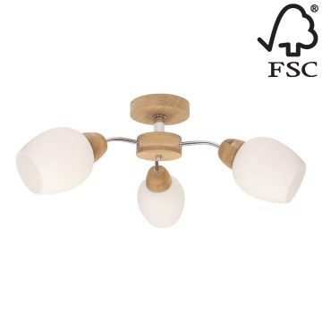Полилей за повърхностен монтаж PARMA 3xE27/40W/230V дъб - FSC сертифициран