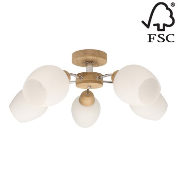 Полилей за повърхностен монтаж PARMA 5xE27/40W/230V дъб - FSC сертифициран