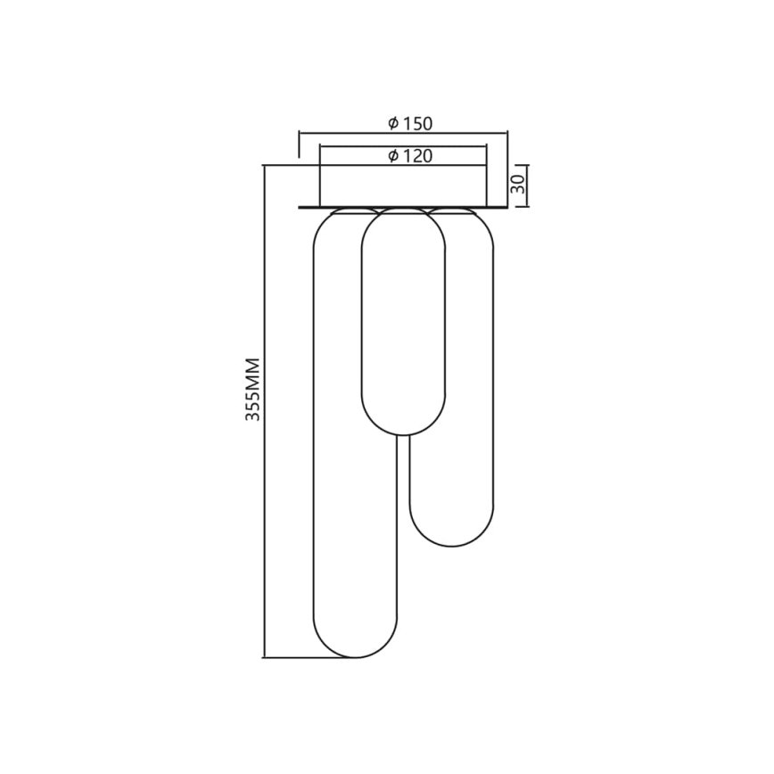 Полилей за повърхностен монтаж PAX 3xG9/9W/230V златист