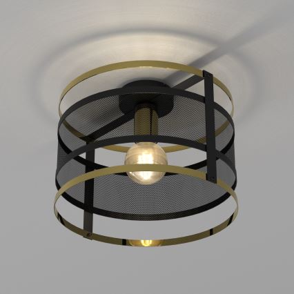 Полилей за повърхностен монтаж RIM 1xE27/60W/230V черен/златист