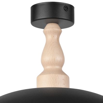 Полилей за повърхностен монтаж RINA 1xE27/15W/230V черен/бук