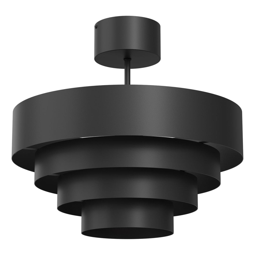 Полилей за повърхностен монтаж RINGS 1xE27/15W/230V черен