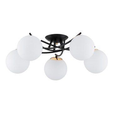 Полилей за повърхностен монтаж SAVI 5xE14/10W/230V черен/златист