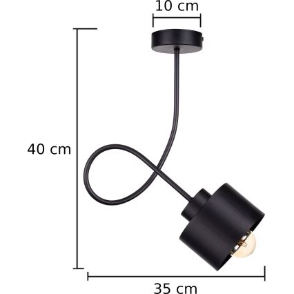 Полилей за повърхностен монтаж SIMPLY BLACK 1xE27/60W/230V