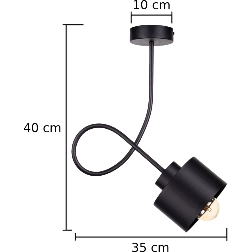 Полилей за повърхностен монтаж SIMPLY BLACK 1xE27/60W/230V