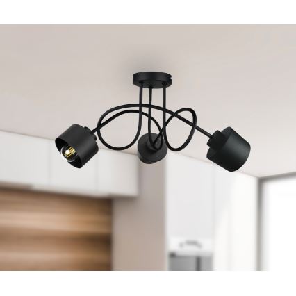 Полилей за повърхностен монтаж SIMPLY BLACK 3xE27/60W/230V