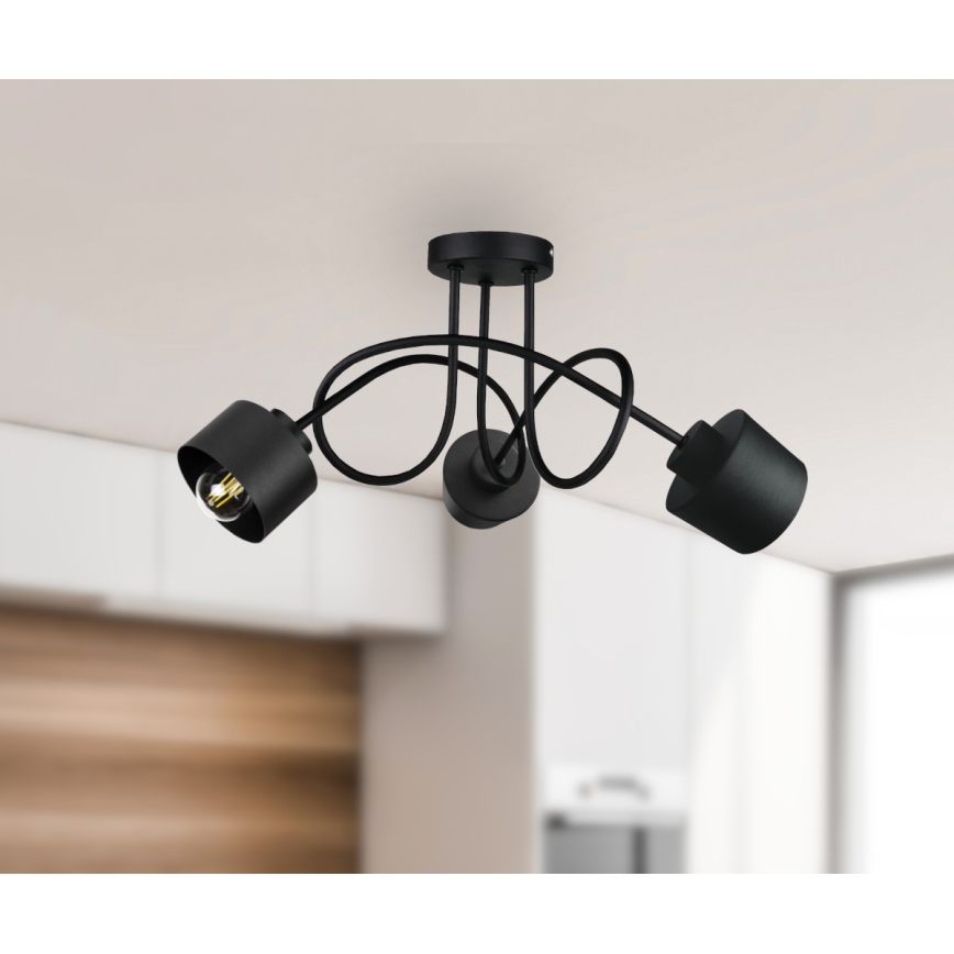 Полилей за повърхностен монтаж SIMPLY BLACK 3xE27/60W/230V