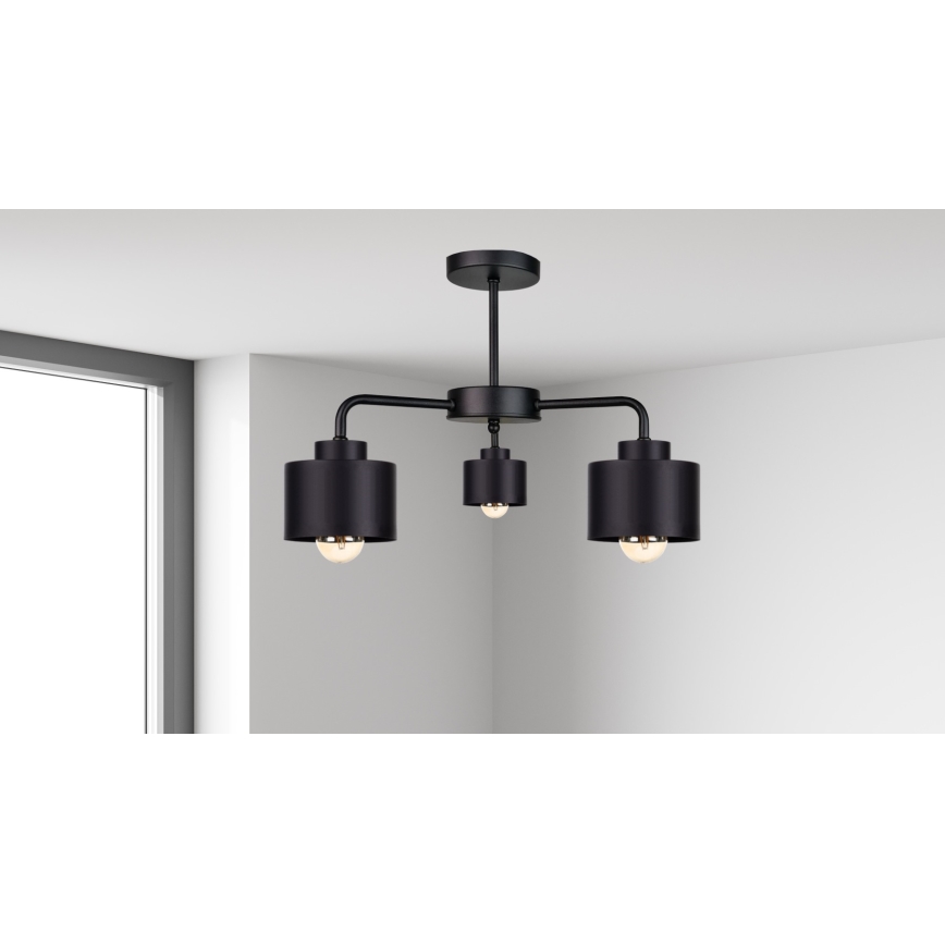 Полилей за повърхностен монтаж SIMPLY BLACK 3xE27/60W/230V