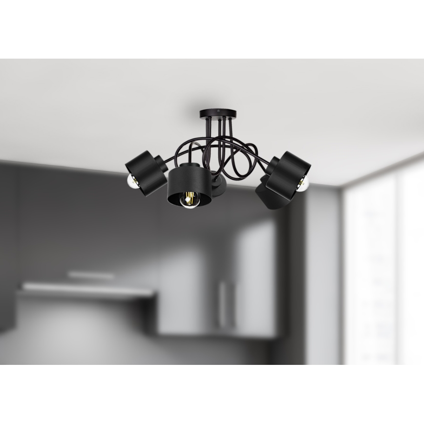 Полилей за повърхностен монтаж SIMPLY BLACK 5xE27/60W/230V