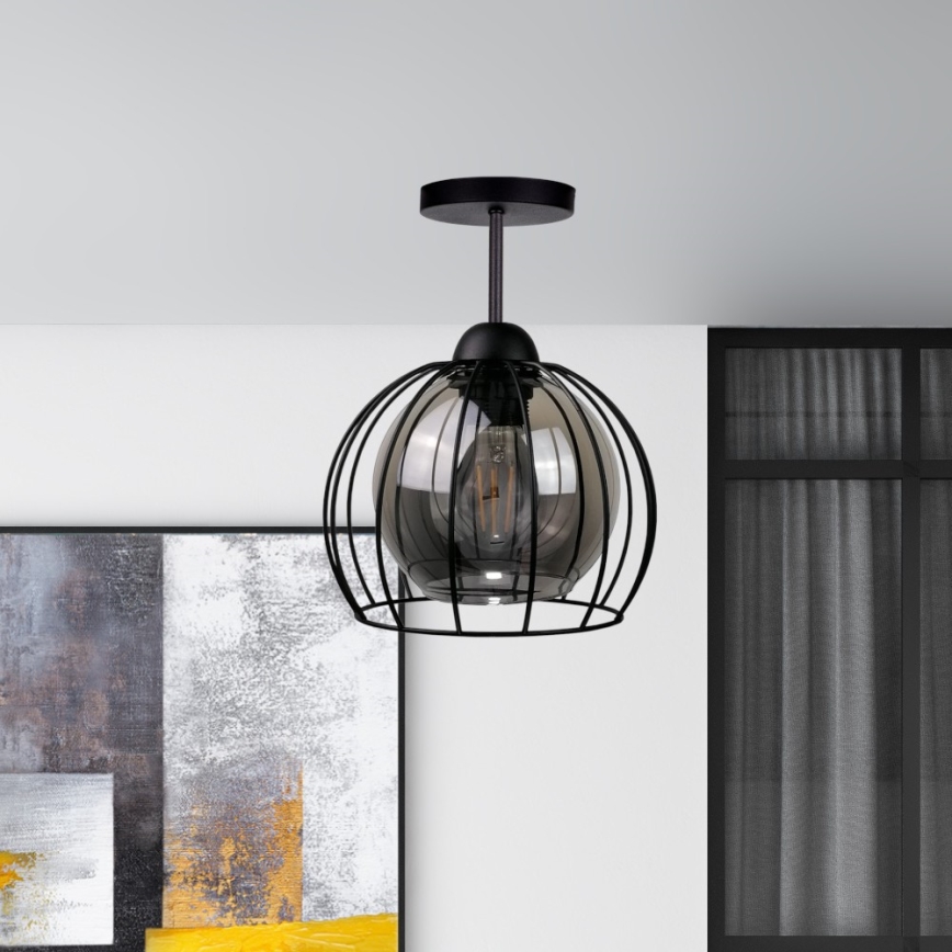 Полилей за повърхностен монтаж SOLO BLACK 1xE27/60W/230V черен/опушен