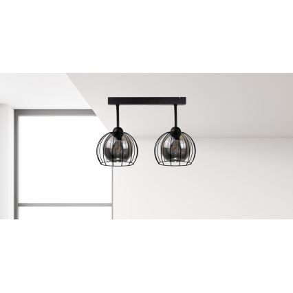 Полилей за повърхностен монтаж SOLO BLACK 2xE27/60W/230V