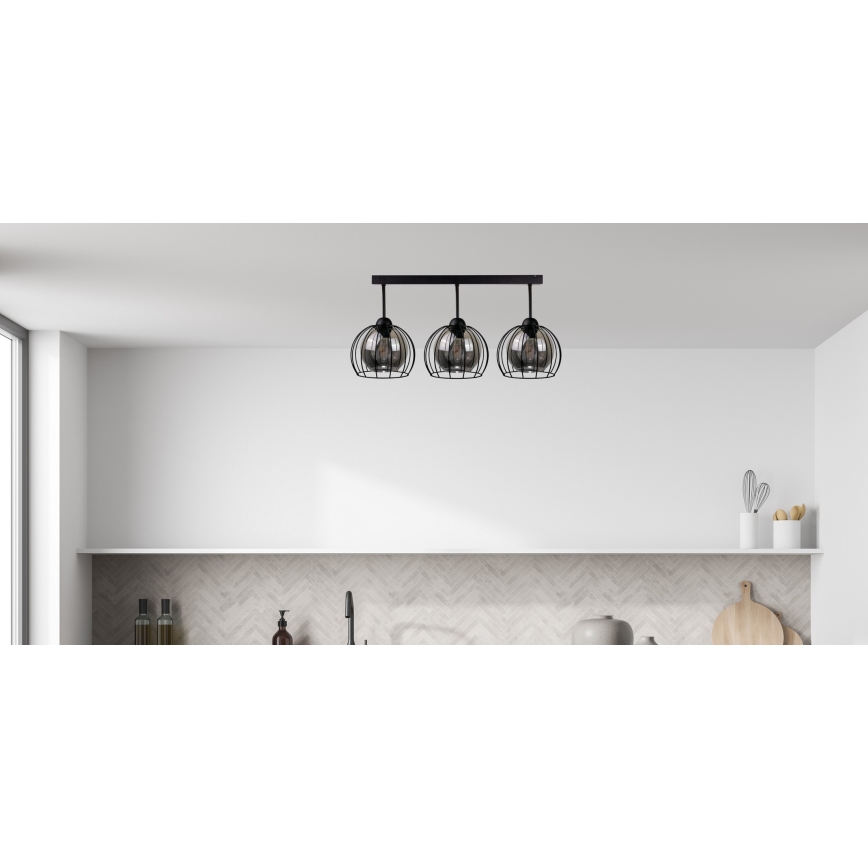 Полилей за повърхностен монтаж SOLO BLACK 3xE27/60W/230V