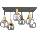 Полилей за повърхностен монтаж SOMA 6xE27/60W/230V черен/златист/прозрачен