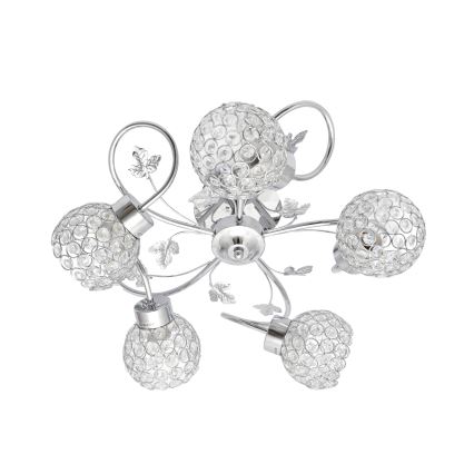 Полилей за повърхностен монтаж SOPHIA 5xE27/15W/230V лъскав хром/прозрачен