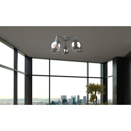 Полилей за повърхностен монтаж STAR 5xE27/60W/230V черен/опушен черен