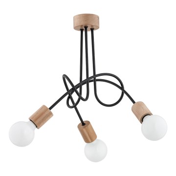 Полилей за повърхностен монтаж TANGO 3xE27/15W/230V кафяв/черен