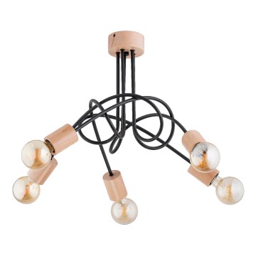 Полилей за повърхностен монтаж TANGO 5xE27/15W/230V кафяв/черен