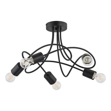 Полилей за повърхностен монтаж TARGO 5xE27/15W/230V черен