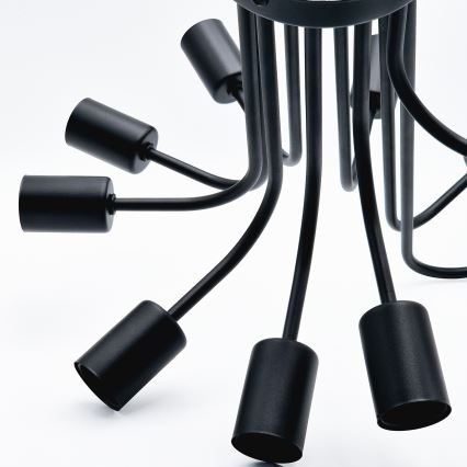 Полилей за повърхностен монтаж TRINITY 10xE27/15W/230V черен