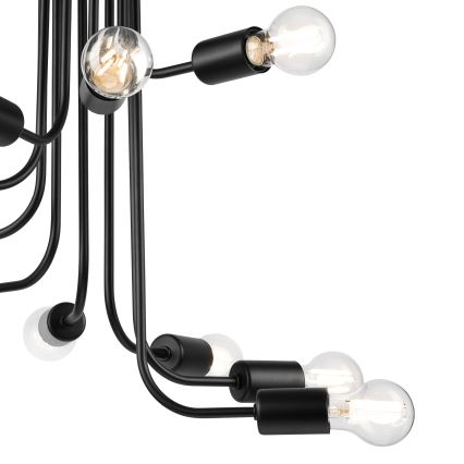 Полилей за повърхностен монтаж TRINITY 10xE27/15W/230V черен