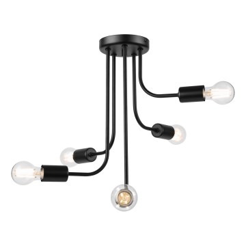 Полилей за повърхностен монтаж TRINITY 5xE27/15W/230V черен