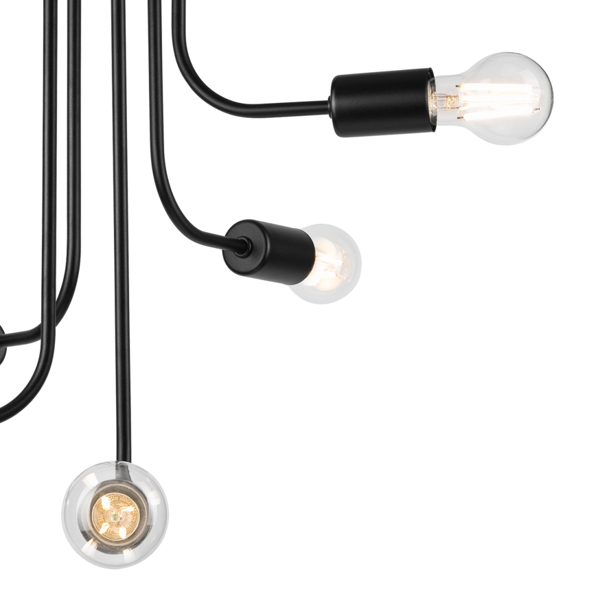 Полилей за повърхностен монтаж TRINITY 5xE27/15W/230V черен