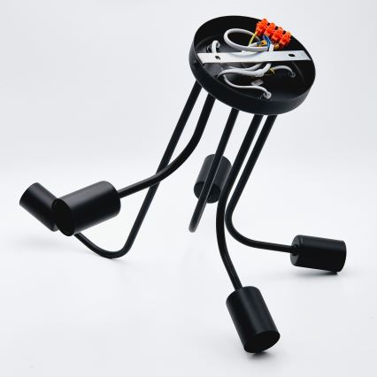 Полилей за повърхностен монтаж TRINITY 5xE27/15W/230V черен