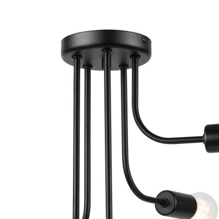 Полилей за повърхностен монтаж TRINITY 5xE27/15W/230V черен