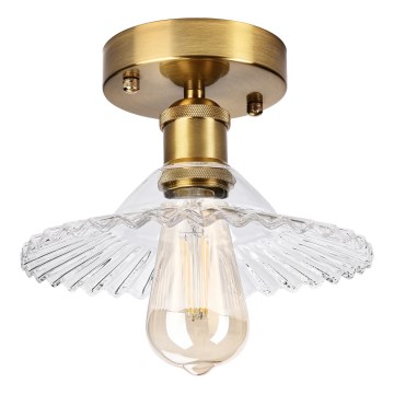 Полилей за повърхностен монтаж TRISH 1xE27/15W/230V, златист/прозрачен