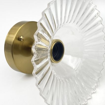 Полилей за повърхностен монтаж TRISH 1xE27/15W/230V, златист/прозрачен