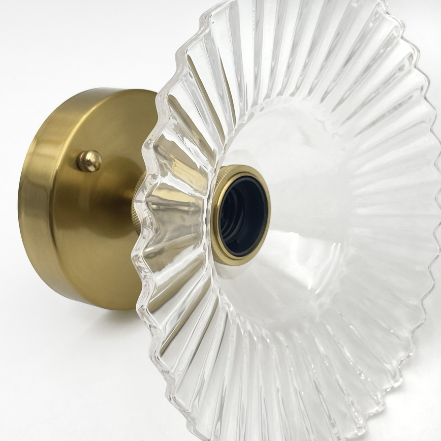 Полилей за повърхностен монтаж TRISH 1xE27/15W/230V, златист/прозрачен