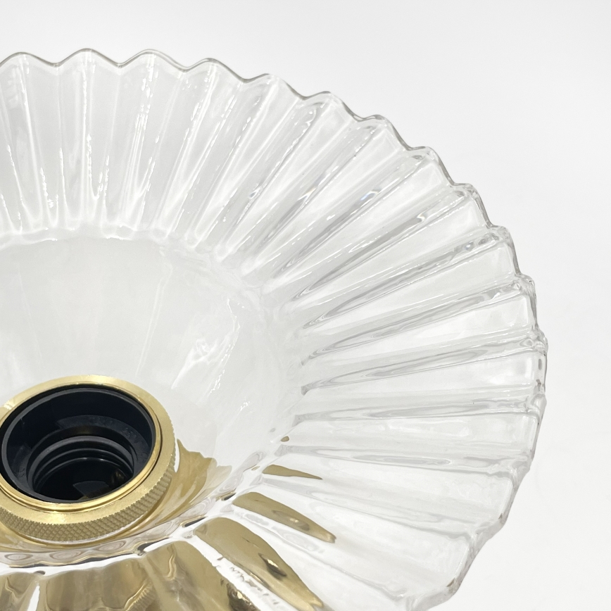 Полилей за повърхностен монтаж TRISH 1xE27/15W/230V, златист/прозрачен