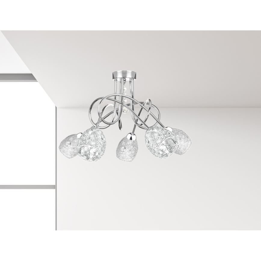Полилей за повърхностен монтаж TWIST CRYSTAL 5xE14/40W/230V