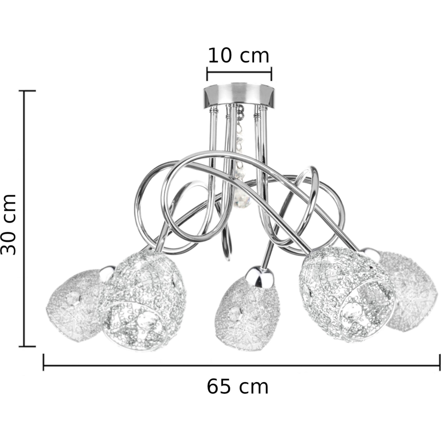 Полилей за повърхностен монтаж TWIST CRYSTAL 5xE14/40W/230V