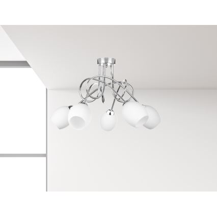 Полилей за повърхностен монтаж TWIST WHITE 5xE14/40W/230V