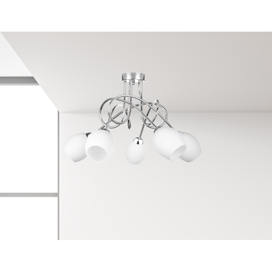 Полилей за повърхностен монтаж TWIST WHITE 5xE14/40W/230V