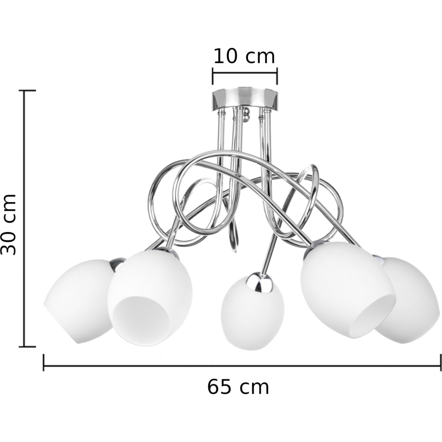 Полилей за повърхностен монтаж TWIST WHITE 5xE14/40W/230V