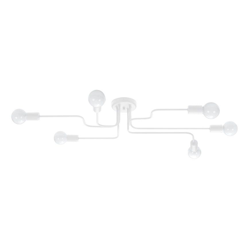 Полилей за повърхностен монтаж VECTOR 6xE27/15W/230V бял
