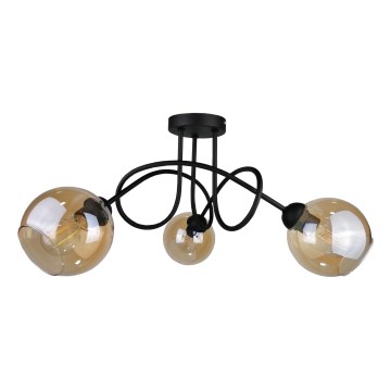 Полилей за повърхностен монтаж VENUS BLACK 3xE27/60W/230V