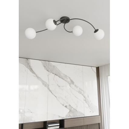 Полилей за повърхностен монтаж VIBRA 4xE14/10W/230V черен/бял