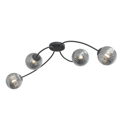 Полилей за повърхностен монтаж VIBRA 4xE14/10W/230V черен/сив