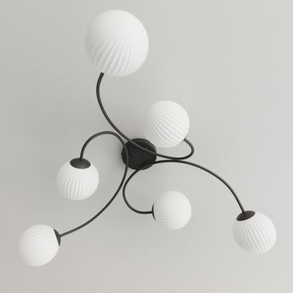 Полилей за повърхностен монтаж VIBRA 6xE14/10W/230V черен/бял