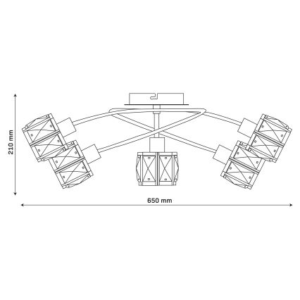 Полилей за повърхностен монтаж ZAHARA 5xE27/10W/230V, златист