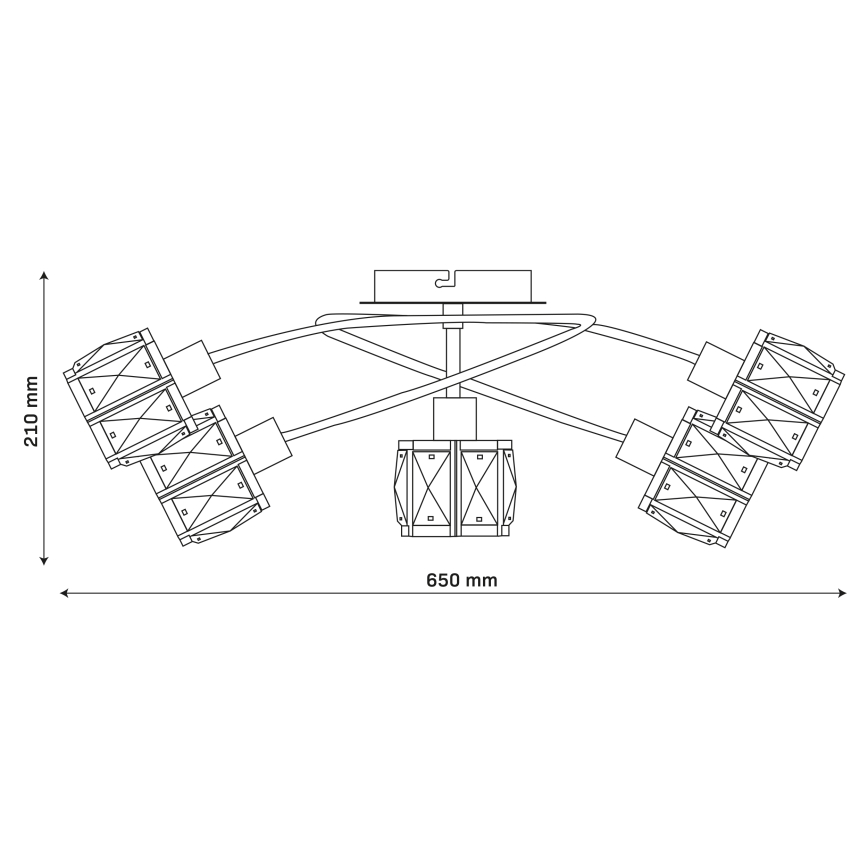 Полилей за повърхностен монтаж ZAHARA 5xE27/10W/230V, златист