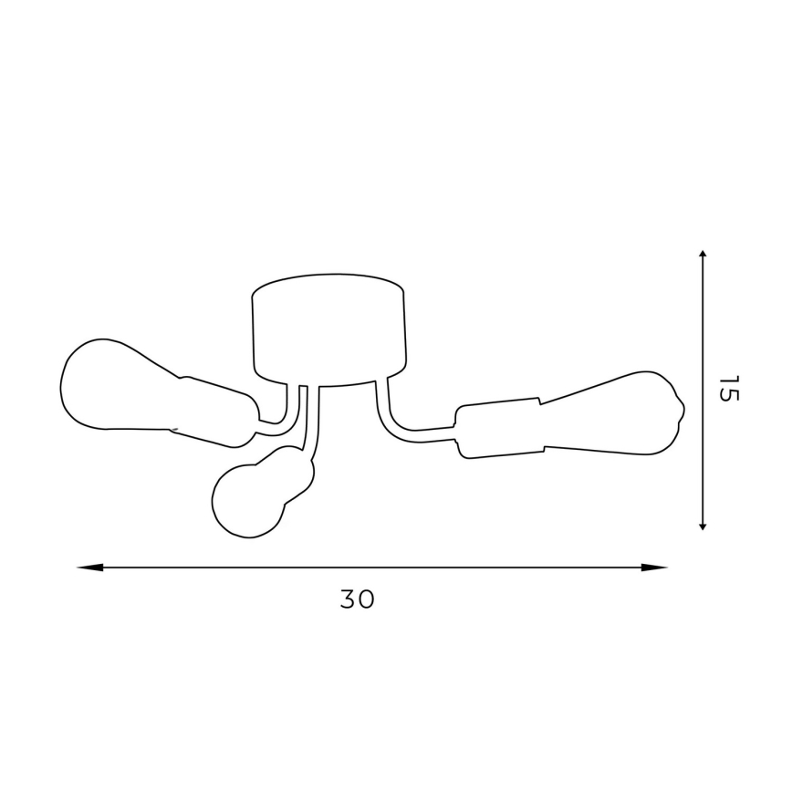 Полилей за прикрепяне BRENDA 3xE27/60W/230V черен