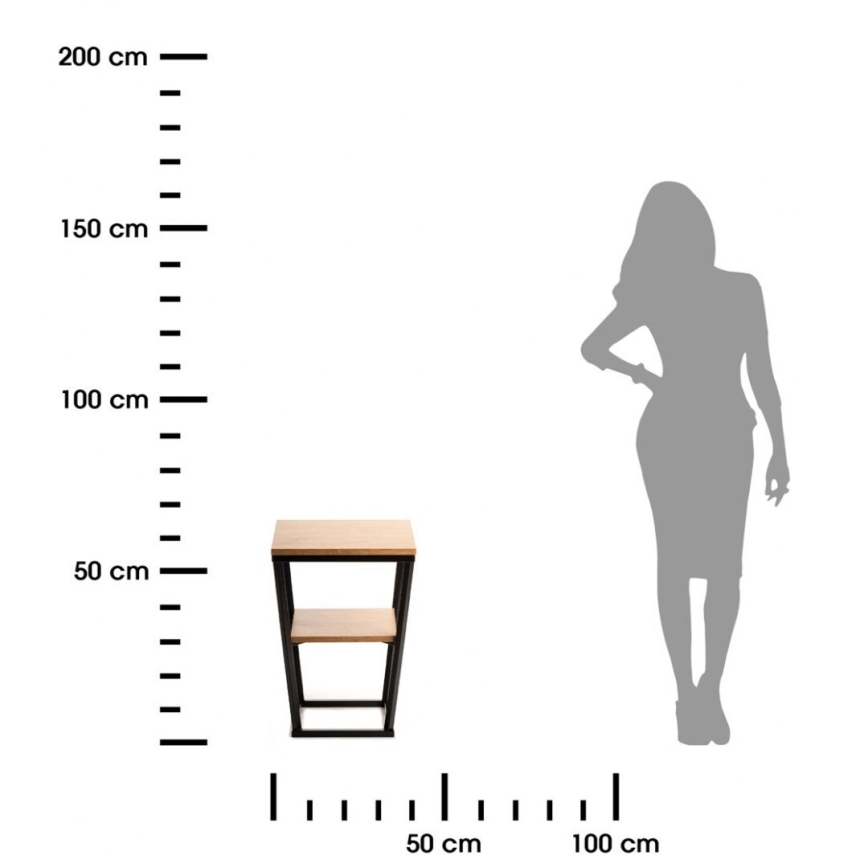 Помощна масичка EXPAND 57x40 см черна/кафява
