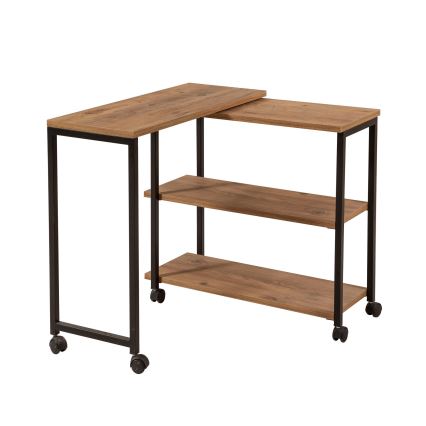 Помощна масичка MELIN 63x70 cм кафява/черна