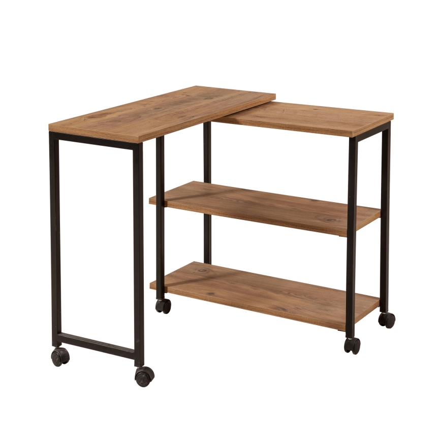 Помощна масичка MELIN 63x70 cм кафява/черна