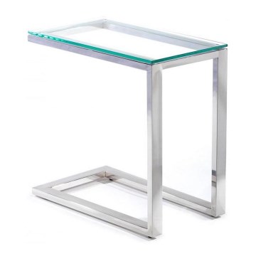 Помощна масичка STIVAR 30x50 см матов хром/прозрачна