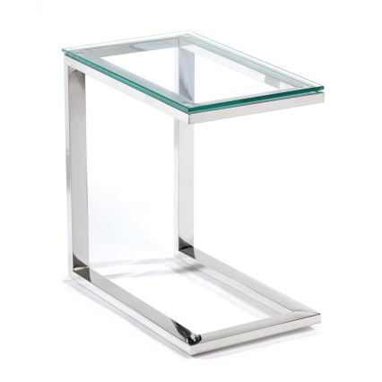 Помощна масичка STIVAR 30x50 см матов хром/прозрачна